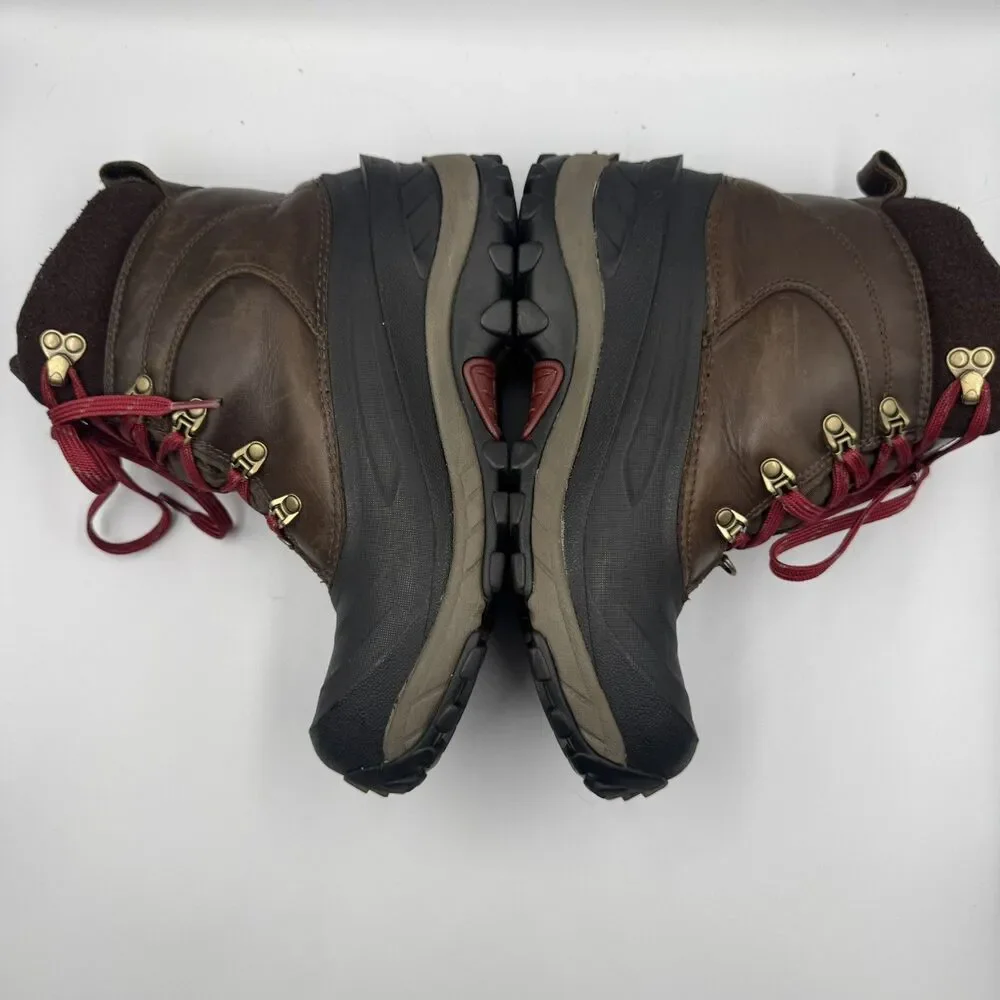 The North Face Chilkat II Luxe Waterproof Winter Boots Men Size 9 Brown Leather